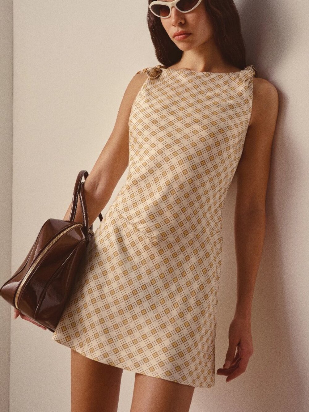 NWT - Reformation Louisa Silk Twill Dress Ivory - Size XS
